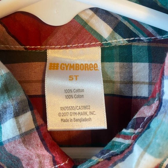 Set of 2 Gymboree boys size 5t plaid long sleeve button-down shirts - Picture 10 of 13